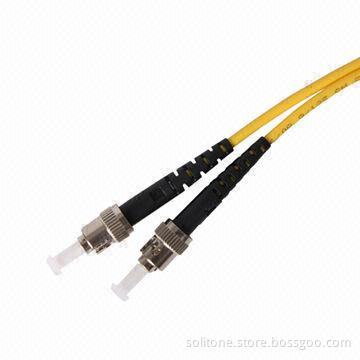 ST Optical Fiber Patch Cord, Single-mode, 9/125 Duplex and 3.0mm Cable Diameter